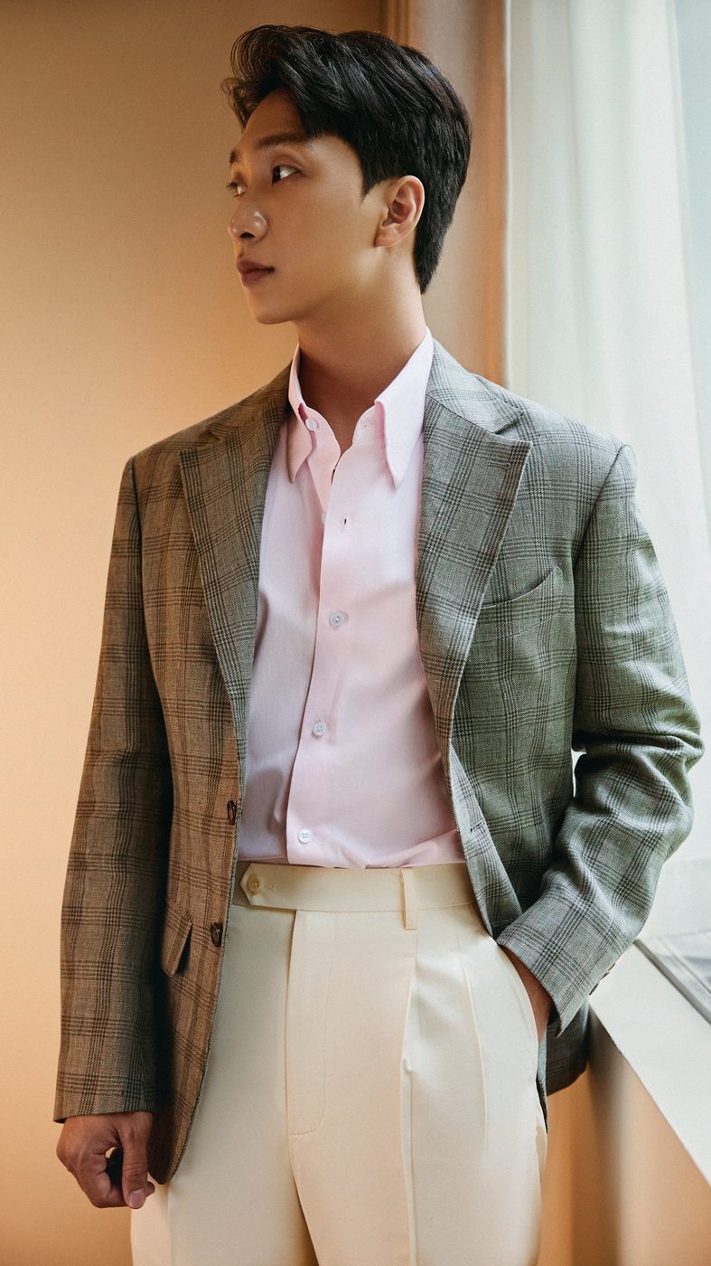 Blazer Glen Check — toàn thân